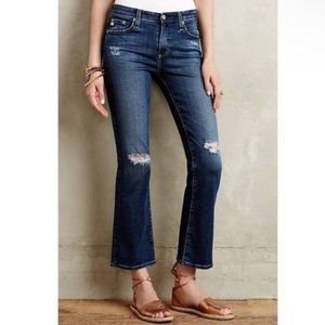 AG Adriano Goldschmeid The Stacy Mid-Rise Straight Distressed Jeans Size 25 EUC